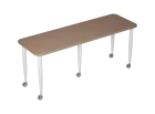 PLAYFORM 222 K modulární hravé stoly, mobilní, výška 750 mm, kovová podnož bílá, deska 25 mm, cappuc